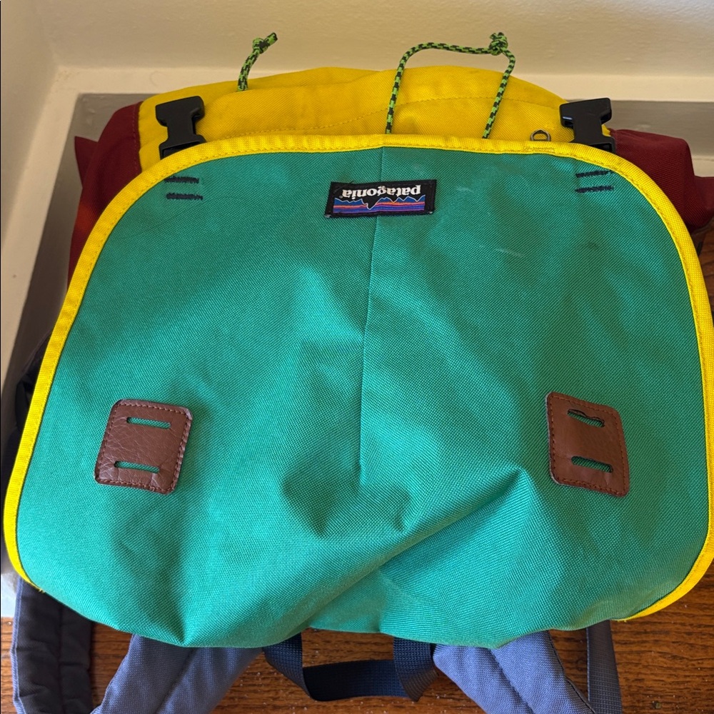 Patagonia Green, Yellow, and Red Backpack - Picture 3 of 3